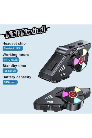 Novahub Y60 İntercom Motosiklet Kulaklık, Bluetooth Kurye Kask Kulaklık