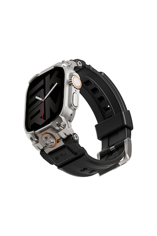Apple Watch Uyumlu Ultra 49mm Skinarma Talon Serisi Suya Dayanıklı Silikon Kordon Siyah