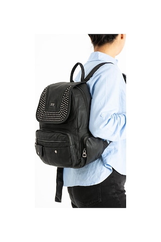 571 Collections Yıkanmış Deri Sırt Çantası Siyah Model: 571-9-11d - Siyah