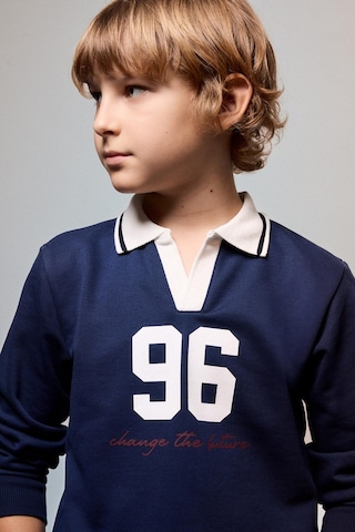 Defacto Oversıze Gömlek Yaka Kolej Baskılı Lacivert Sweatshirt Erkek Çocuk H9832a826aunv241 Lacivert-nv241