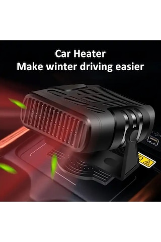 Hallow Çok Fonksiyonlu Taşınabilir Araç Isıtıcısı Siyah