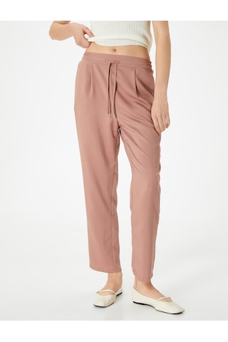 Koton Chino Pantolon Bağcıklı Yüksek Bel Cep Detaylı Rose 4sak40015uw Pembe