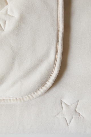 Ocean Home Textile %100 Pamuk Penye Ekru Yıldız Nakışlı Çocuk Tek Kişilik Çok Amaçlı Örtü 155 X 215 Cm