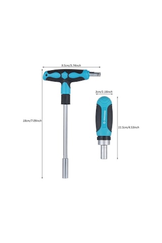 Pazly Çok Amaçlı Çift Kollu Tornavida Seti Ve Soket Anahtarı - 16 Uçlu Profesyonel & Ev Kullanımı