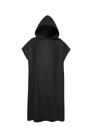 Vkemall Siyah Mikrofiber Surf Değişim Poncho: Hızlı Kuruyan, Su Absorbanı, Şapkalı, Sahil Ve Yüzme Kullanıma Uygun Banyo Mandalı