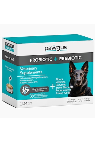 Pawgus Veteriner Serisi Köpekler Için Probiyotik Prebiyotik Sindirim Sistemi Düzenleyici 30 x 2 G