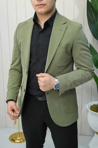 Bys Beystil Sivri Yaka Yeşil Ceket 572- Slim Fit