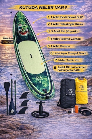Paddle Board Sup Crazy Joker Şişme Stand 350x84x15cm Full Set