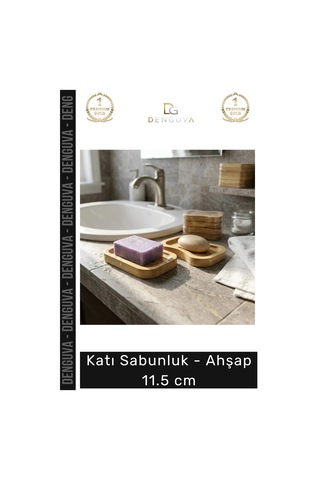 Bambu Su Süzgeçli Banyo Mutfak Doğal Hijyenik Dayanıklı Katı Sabunluk Ahşap 11.5 Cm Çok Renkli