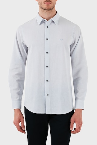 Armani Exchange Erkek Gömlek Xm000429 Af13141 Mb004 Mavi-beyaz Mavi-beyaz