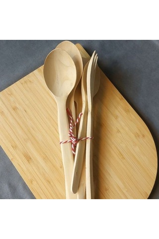 Uretti - Semra 8350 8788 Hakiki Şimşir 5'li Pişirme Ve Servis Seti Krem