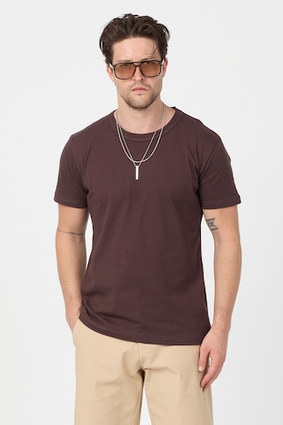 Tonny Black Normal Kalıp Rahat Basic T-shirt Erkek Acı Kahve Tbtshrt010 Acı Kahverengi