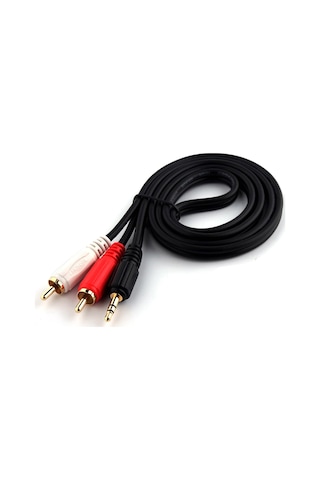 Konesam 1.5m 3.5mm Erkek Jak'dan Rca Kırmızı-beyaz Çift Plug'a Ses Kablosu, Bilgisayar-ses Cihazı Bağlantısı, Saf Bakır İletim, Dayanıklı Pvc, Paketli