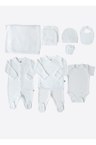 KitiKate Organik Eco 10'lu Zıbın Set Beyaz