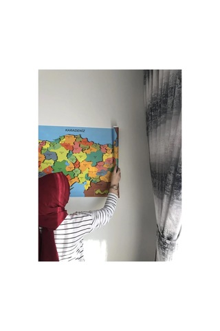 Dekoratif Tablo Eğitici Türkiye Ve Dünya Haritası Set Çocuk Duvar Yazı Tahtası Kağıt Tahta 118x56 Cm Diğer