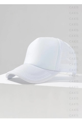 Caxis Beyaz Yazlık Fileli Spor Unisex Şapka