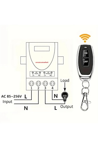 220 Volt 30 Amper Kablosuz Uzaktan Kumanda Anahtarı Role Alıcısı
