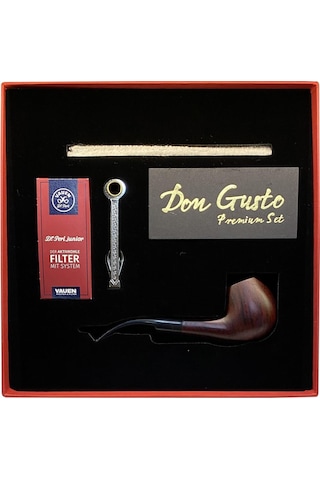 Atomic German 9Mm Gül Ağacı Pipo Seti Eğik Vişne Bordo