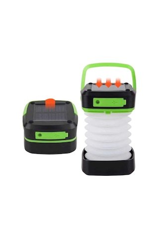 Katlanabilir Kamp Lambası Akordiyon Lamba Şarjlı 3 Kademeli Solar Çoklu Renk