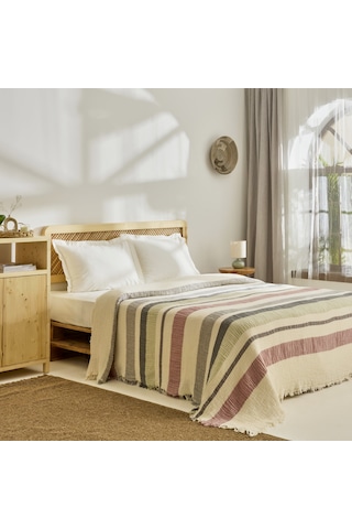 Kaşmir Home Reilly Çift Kişilik Yatak Örtüsü Bej Bej