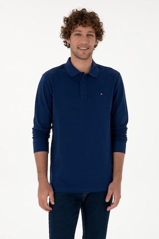 U.S. Polo Assn. Erkek Regular Fit Polo Yaka İndigo Basic Sweatshirt 50315941-VR028