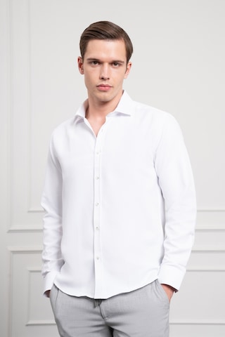 Morven Erkek Beyaz Trend İtalyan Yaka Slim Fit Dar Kesim Gömlek 25mc004017600 Beyaz Beyaz