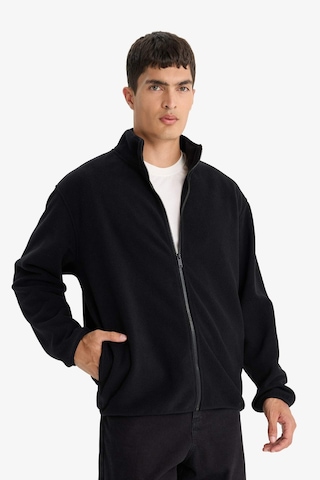 Defacto Relax Fit Yarım Balıkçı Yaka Fermuarlı Polar Hırka F0446ax25aubk81 Siyah-bk81