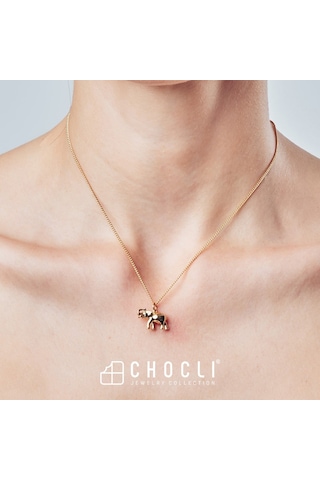 Chocli 18 Ayar Altın Kaplama Fil Kolye