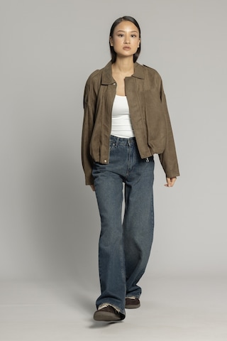 Oversıze Süet Bomber Ceket Olive