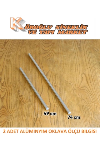 2'li Masterchef Alüminyum Paslanmaz 75-50 Cm Metal Oklava Seti