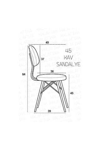 Kav Mutfak Sandalyesi, Yemek, Bahçe, Kafe, Modern Sandalye - Gri Kumaş