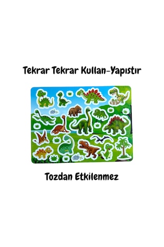 Lino Tekrar Kullanılabilen Sticker - Dinosaur World