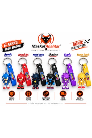 Sonic Silikon Anahtarlık Beyaz - Kahverengi