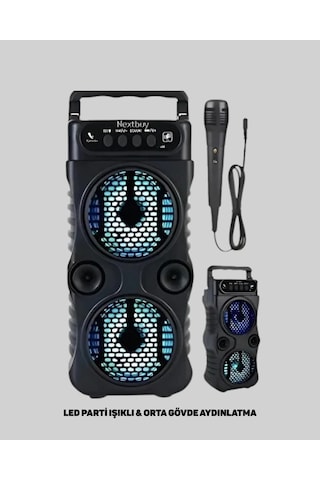Led Işıklı Kablosuz Bluetooth Hoparlör Yüksek Ses Güçlü Bas Performansı Taşınabilir Şarjlı Najmaddin