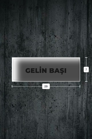 Gelın Başı Yazılı - Metal - Beyaz Renk - Kapı İsimliği - 20x7 Cm