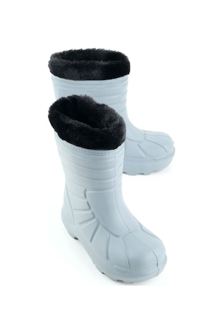 Gezer Erkek Çocuk Kışlık Eva İçi Sıcak Astarlı Rahat Taban Yağmur Bot Çizme Gri