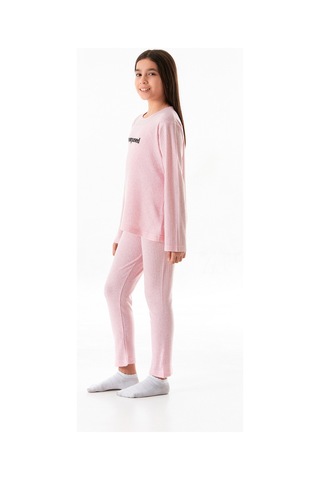 Unsurpassed Baskılı Kız Çocuk Pijama Takımı 25kcck726126245-pudra Pudra