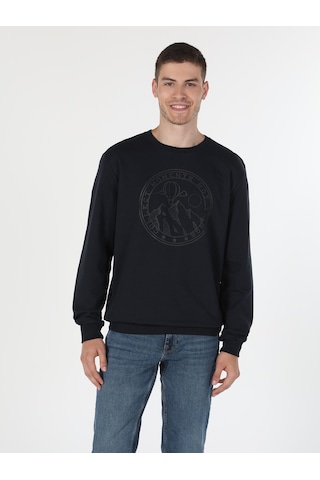 Colin's Colins Regular Fit Normal Kesim Baskılı Lacivert Erkek Sweatshirt Cl1060128 Lacivert