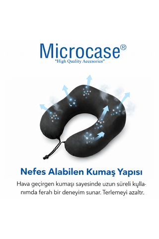Microcase Ortopedik Memory Foam Nefes Alabilen Kumaş Boyun Destek Minderi Al5521