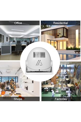 Xindoker "pır Algılamalı Güvenlik Alarmlı Kapı Zili - 3 Modlu, 8 Metre Menzilli, 80db Sesli, Beyaz"