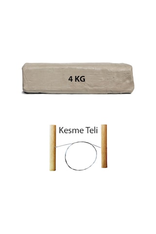4 KG Beyaz Seramik Hamuru Çamur Kesme Teli Kil