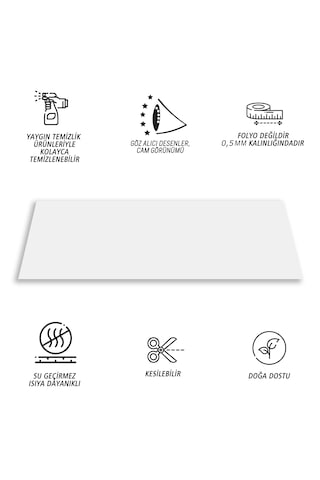 Kendinden Yapışkanlı Fayans Kaplama Pvc Karo Düz Beyaz Desen 60x120 Cm 1 Adet 0,72 M2