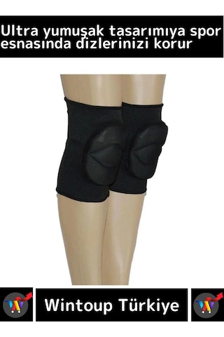 Luxery Özel Üretim Esnek Yumuşak Koruyucu Unisex Voleybol Futbol Dizliği Siyah