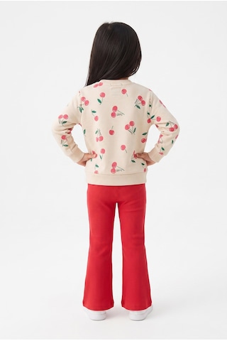 Minipomes Kız Bebek Little Cherry Eşofman Takım Pembe