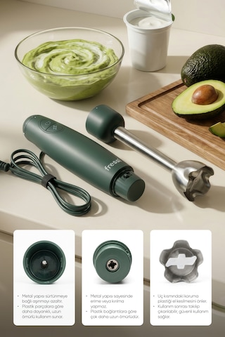 Fressi FR-HB271 1500 W Paslanmaz Çelik Bıçaklı Turbo El Blender