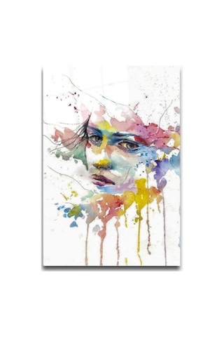 Renkli Hüzün Cam Tablo