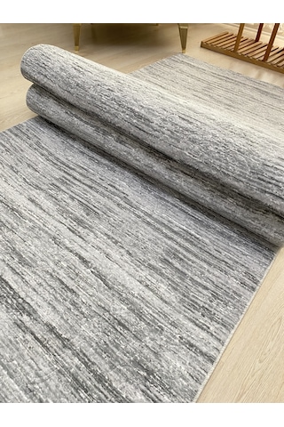 Premium Gri Kaymaz Tabanlı Kesme Yolluk Koridor Mutfak Salon Halısı Yüksek Kalite