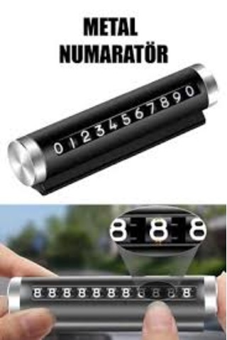 B34r Metal Kasa Araç İçi Park Telefon Numaratörü Çevirmeli Oto Cam Fosforlu Parkmatik Kart -