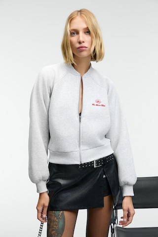 Grımelange Yasvell Kadın Metal Fermuarlı Çift Cepli Nakış Detaylı Balon Kollu Bomber Grimelanj Ceket Grimelanj