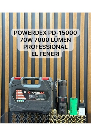 Powerdex Pd-15000 70w Zoomlu Profesyonel El Feneri Siyah